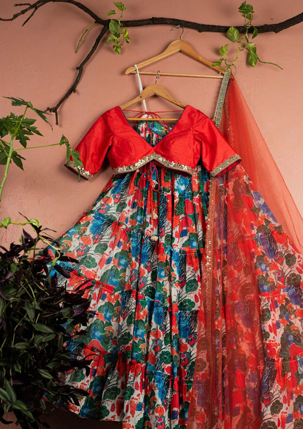 Floral Fiesta Layered Lehenga Set