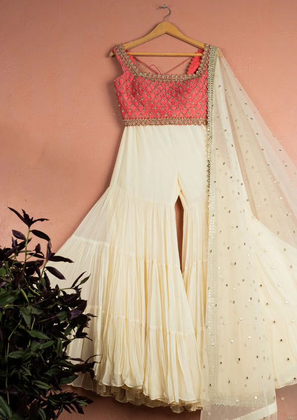 Ivory Rose Radiance Sharara Set