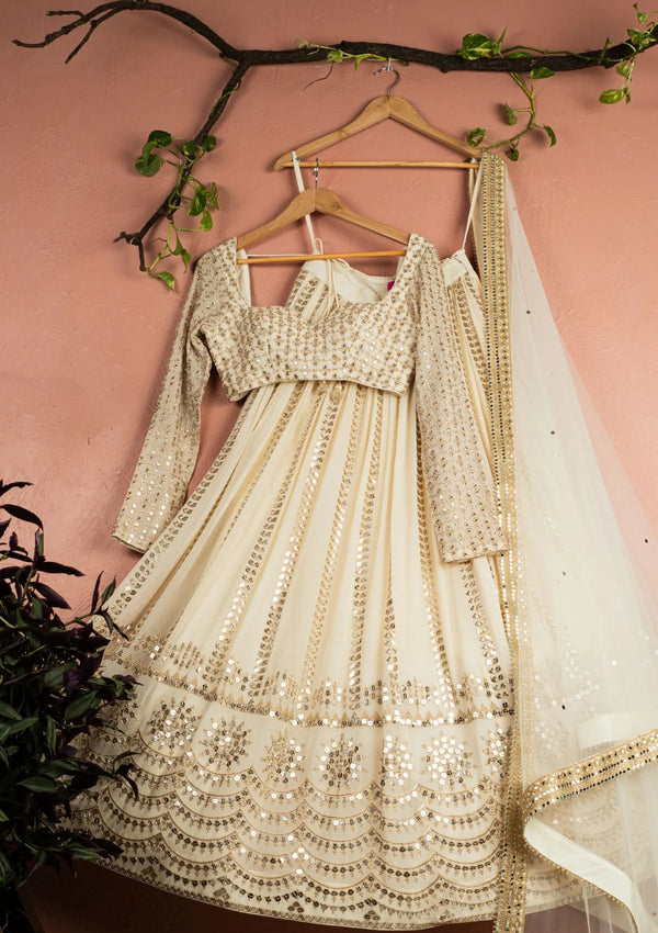 Ivory Sequin Starlight Lehenga Set