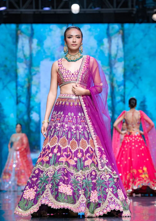 The Flamingo Garden Lehenga Set