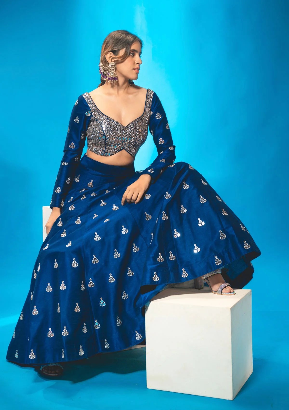 Navy Blue Lehenga Set