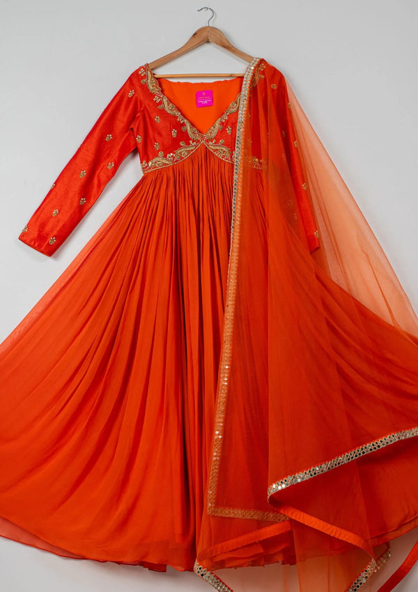 Tangelo Anarkali Set