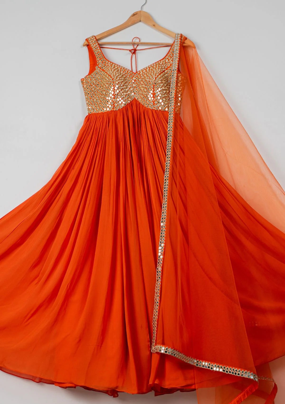 Persimmon Anarkali Set