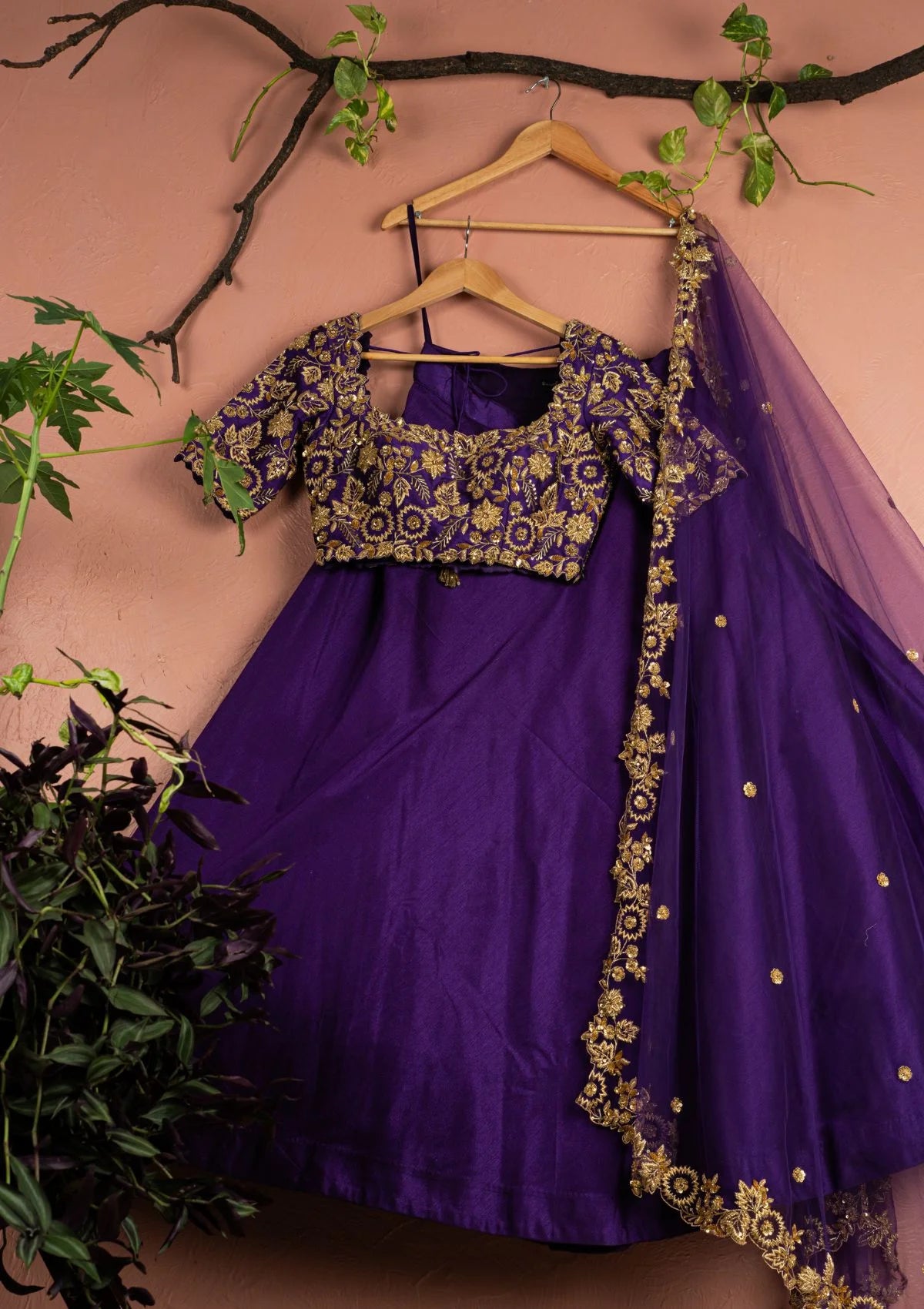 Violet Lehenga Set