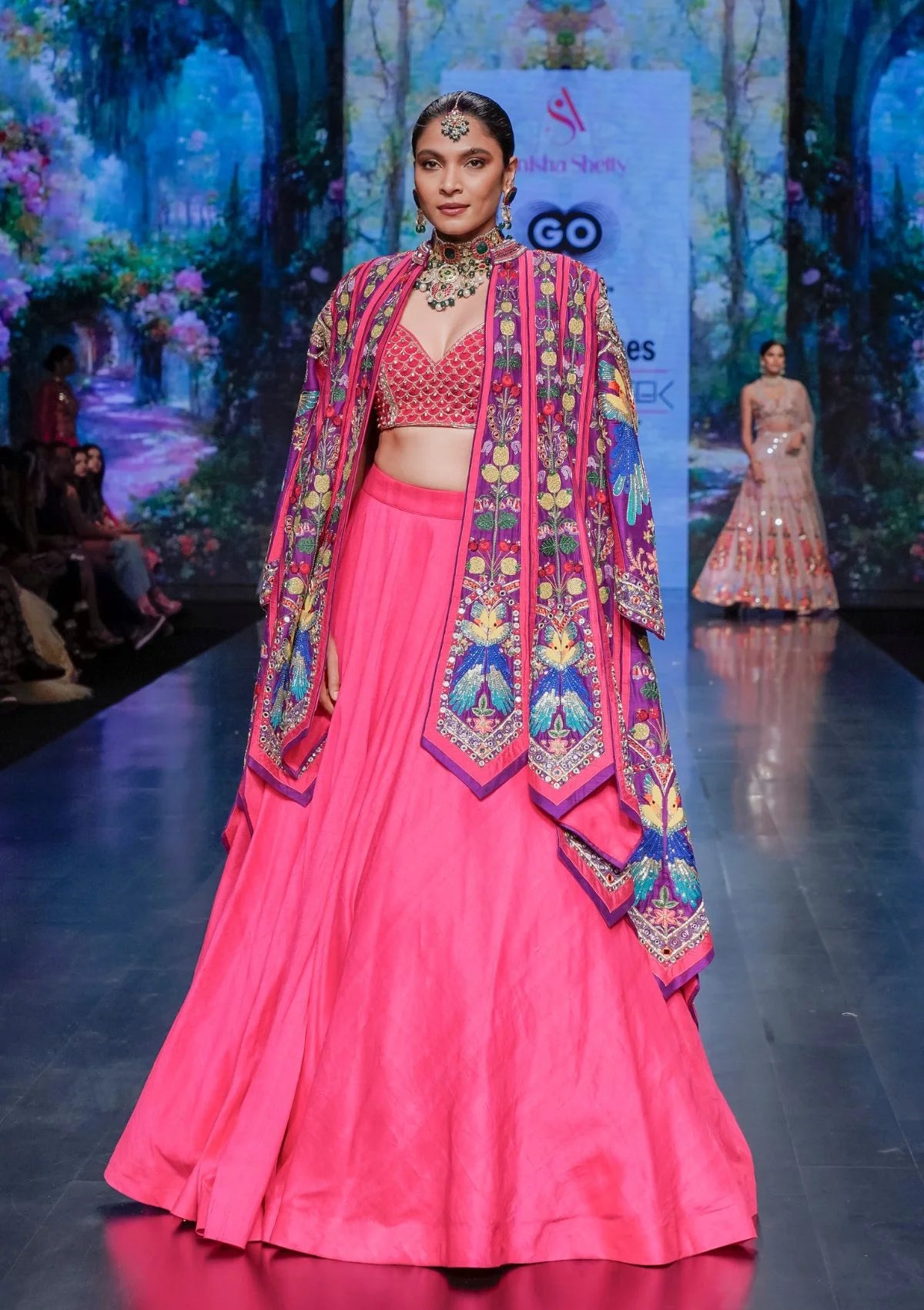 The Grandiose Toucan Anarkali Jacket Lehenga Set