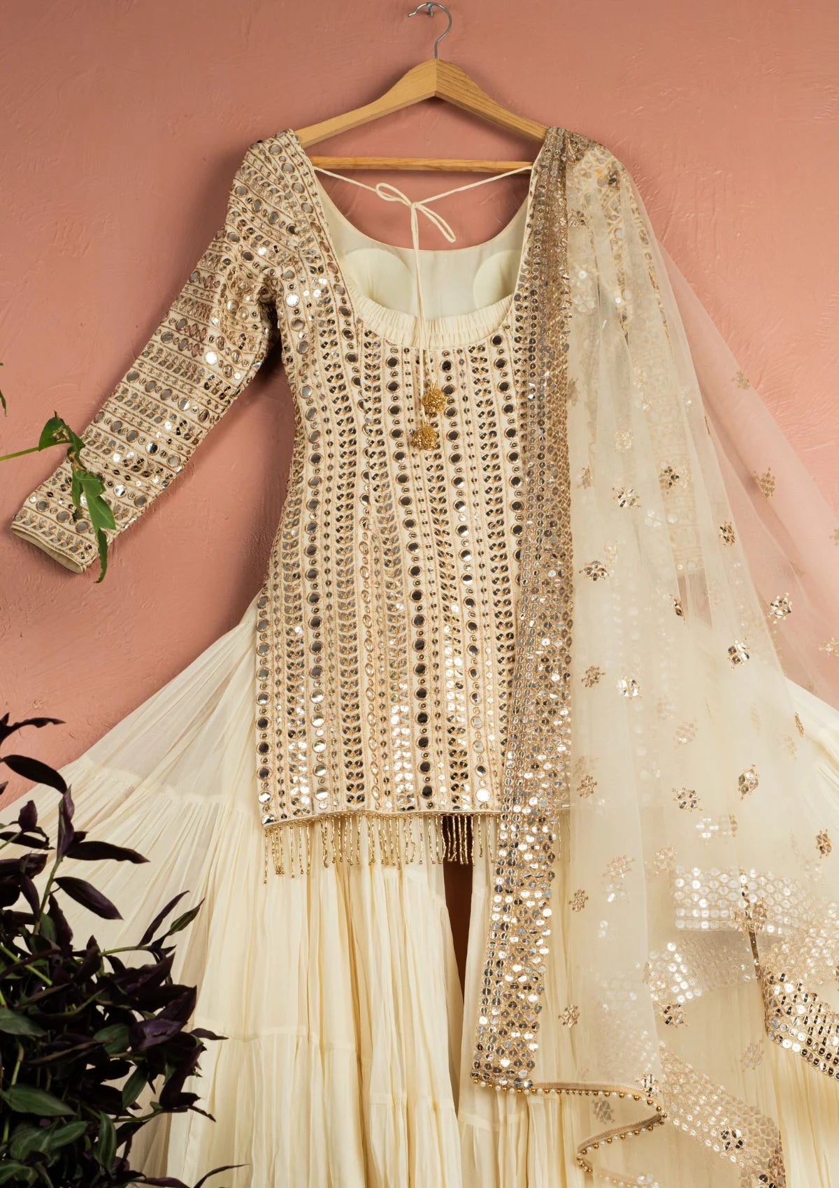 Ivory Reflection Kurta Sharara Set