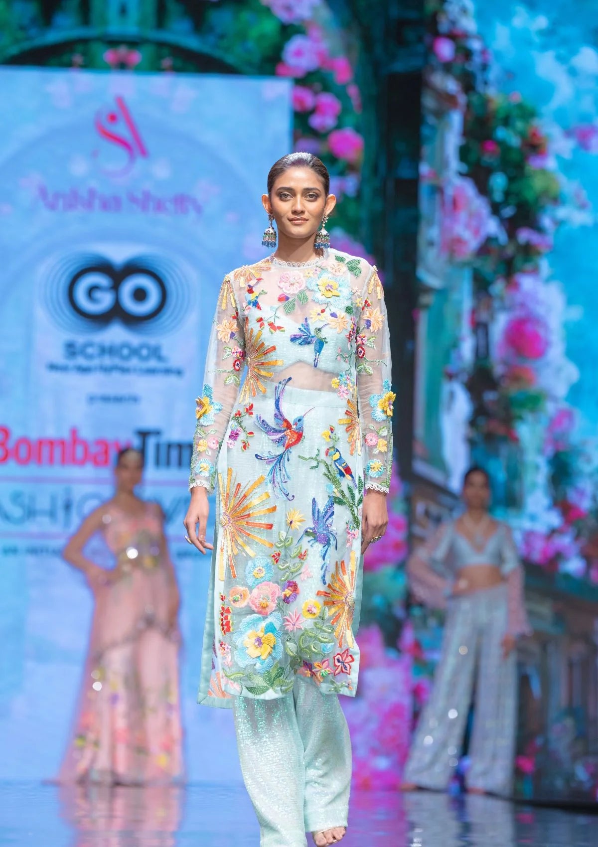 The Hummingbird Sunray Sheer Kurta in Celeste Blue