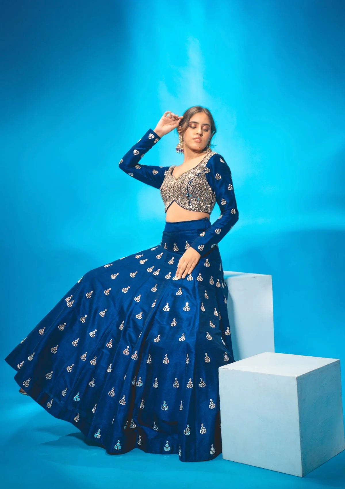 Navy Blue Lehenga Set