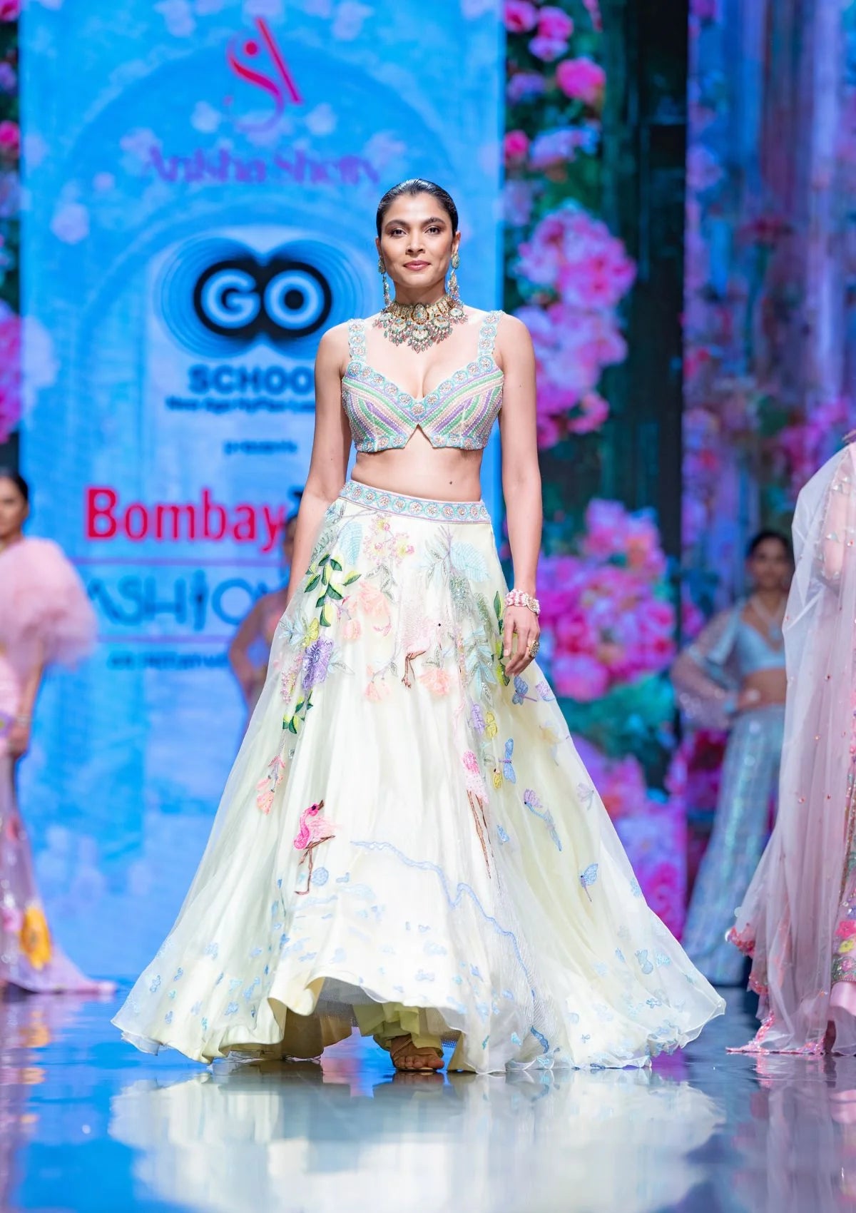 The Flamingo Flock Lehenga In Powder Yellow