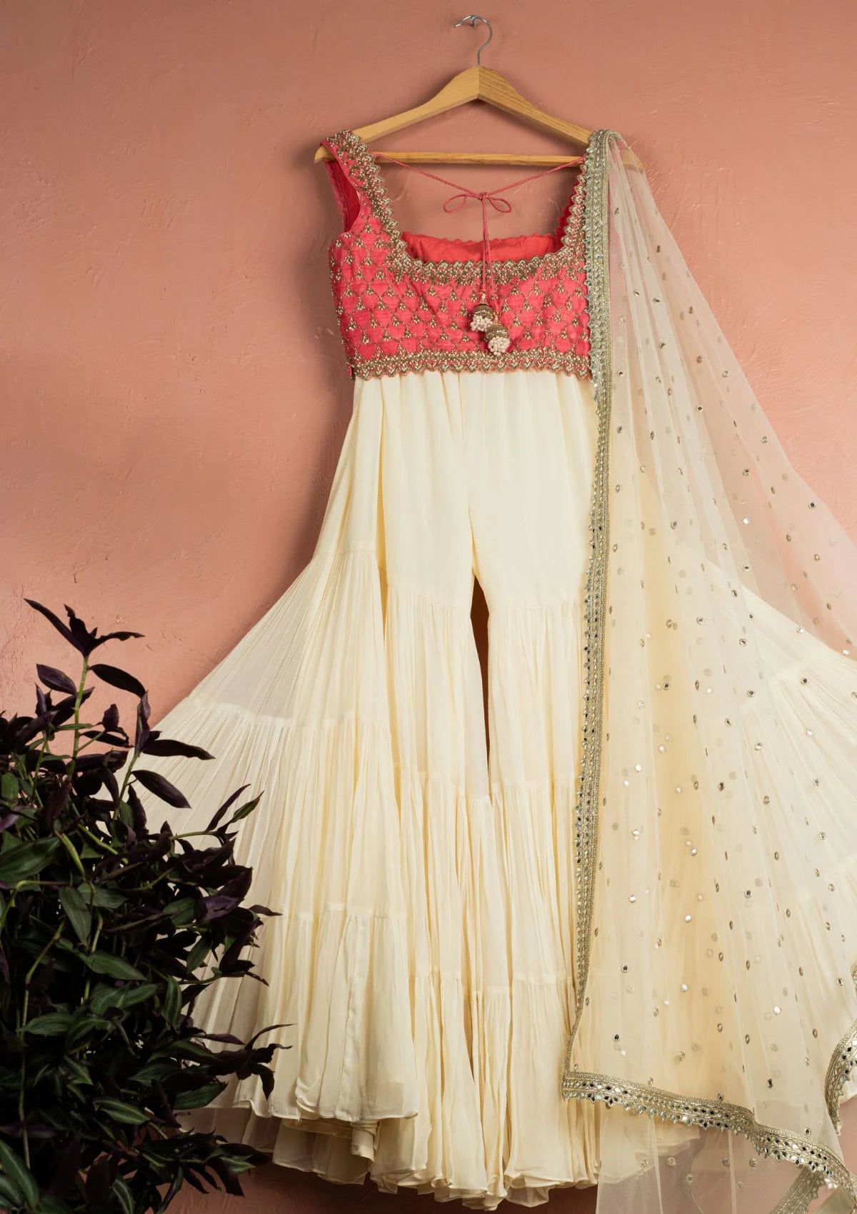 Ivory Rose Radiance Sharara Set