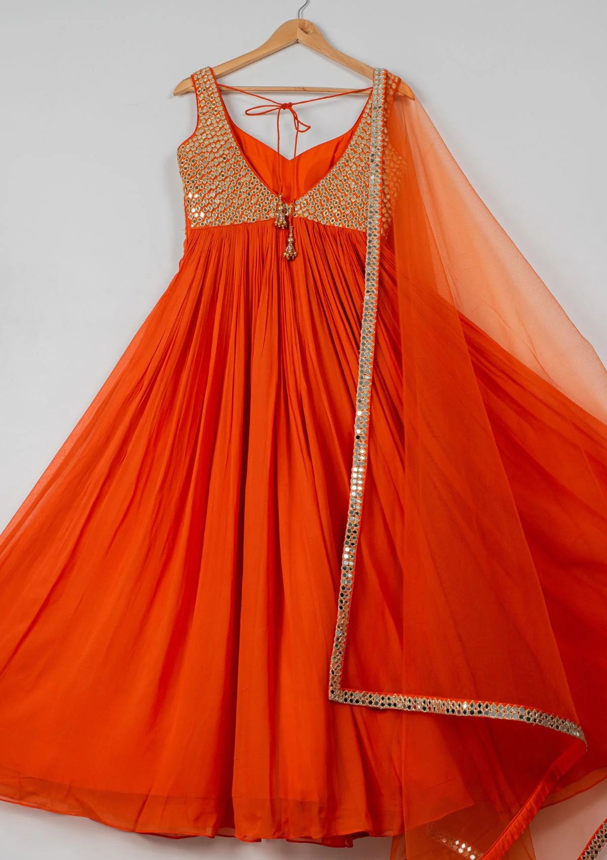 Persimmon Anarkali Set