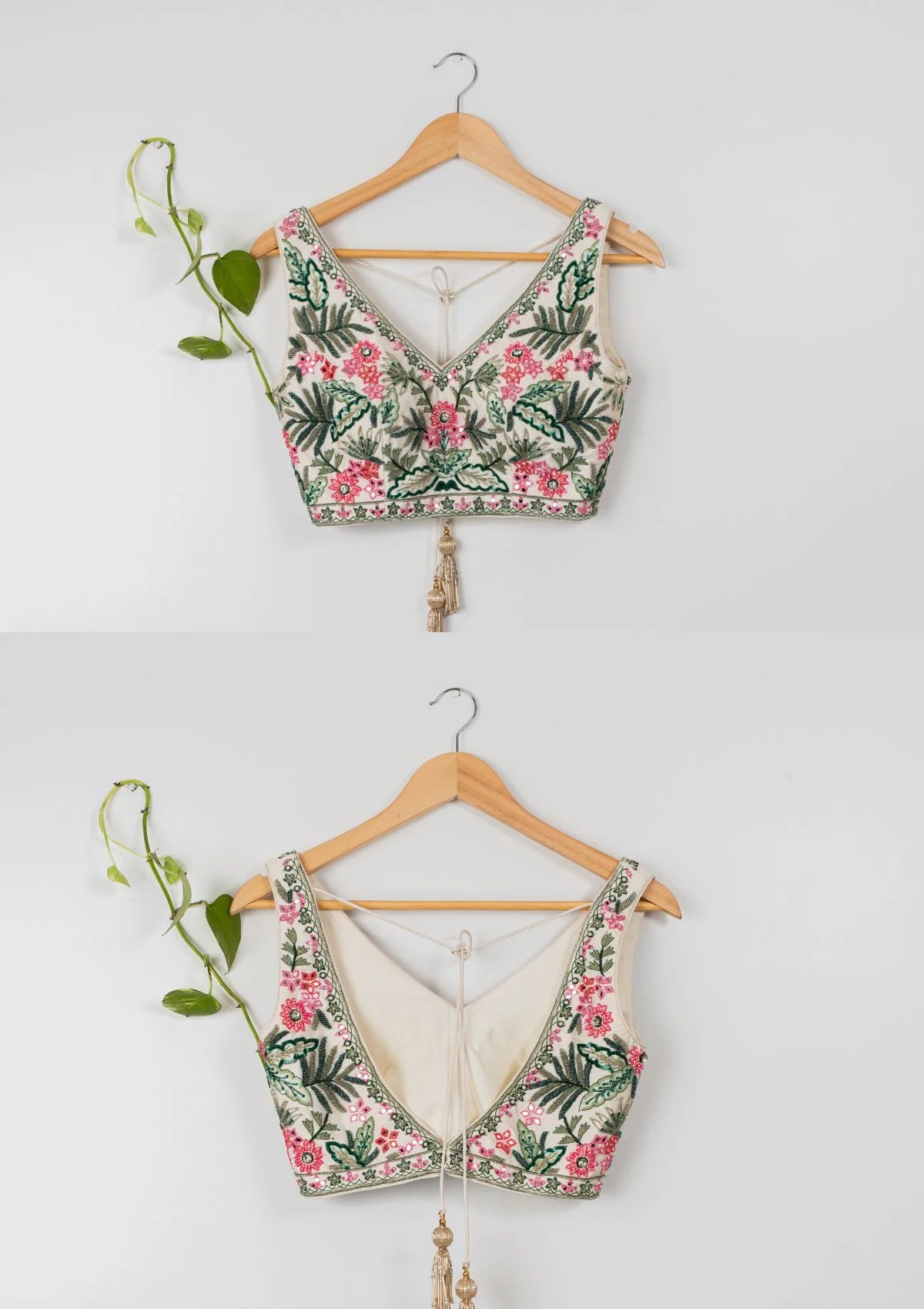 Tropical Bloom on Ivory Sands Sharara Set