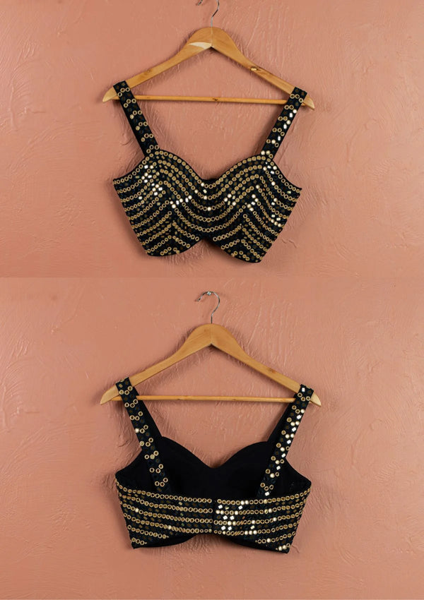 Ivory Midnight Blue Majesty Sharara Set