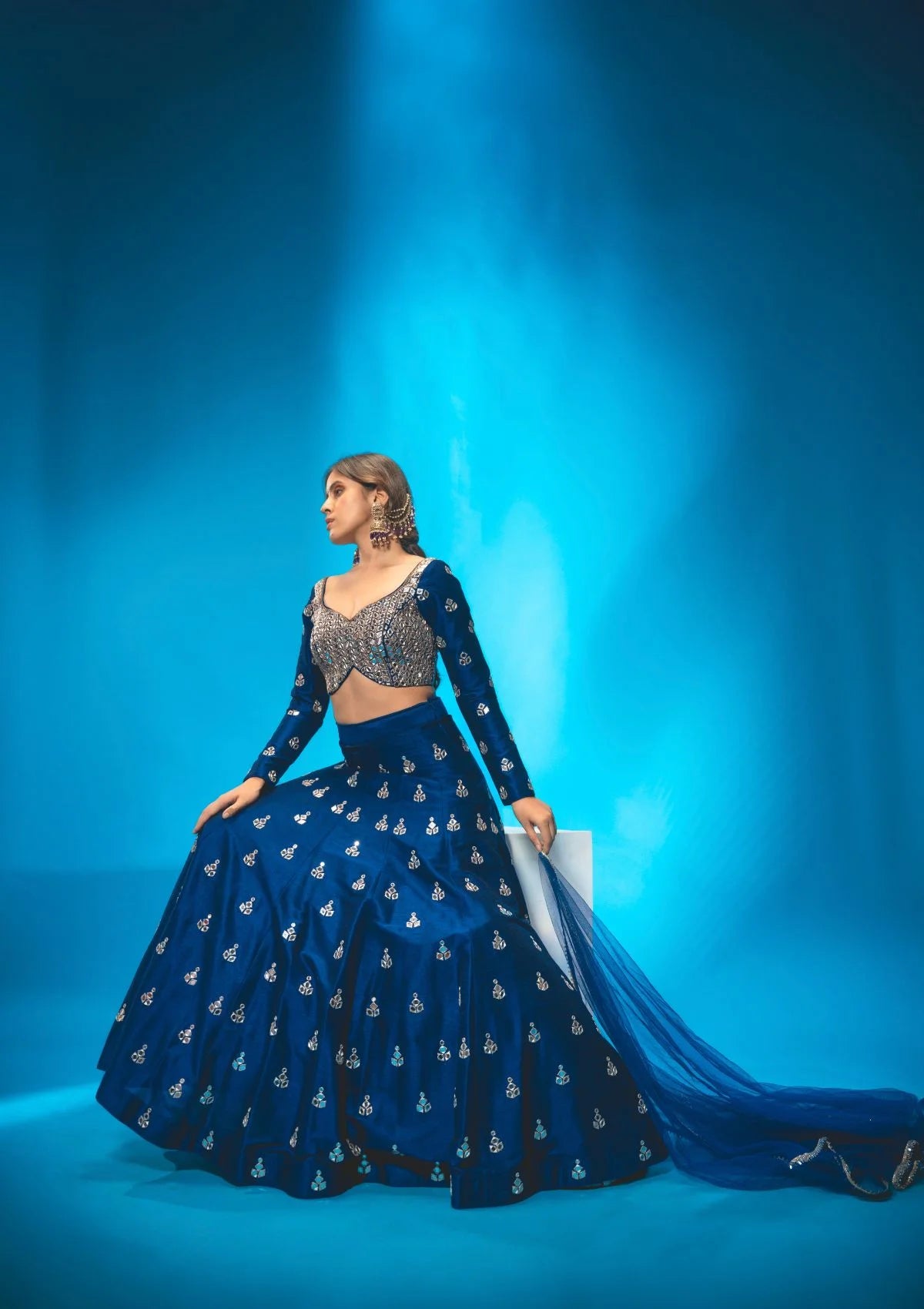 Navy Blue Lehenga Set