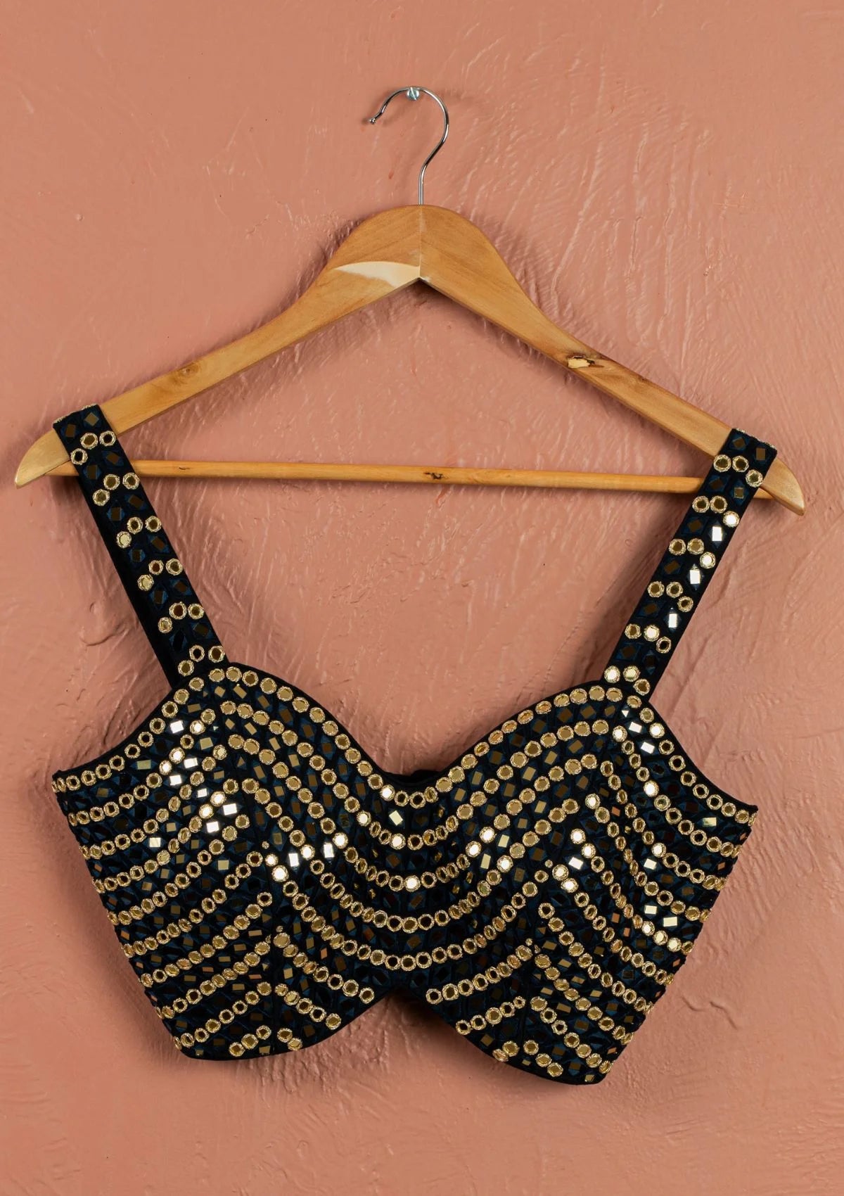 Midnight Blue Floral Mirror Sharara Set