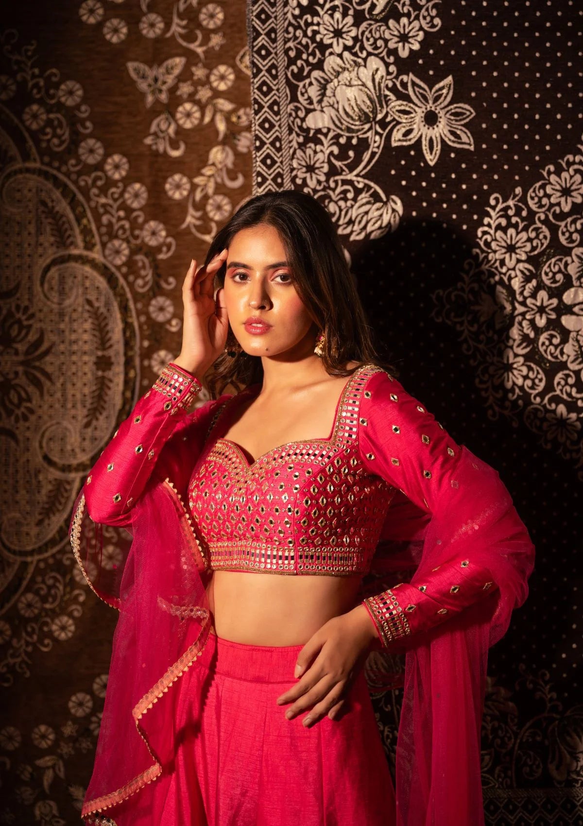 Raspberry Pink Lehenga Set