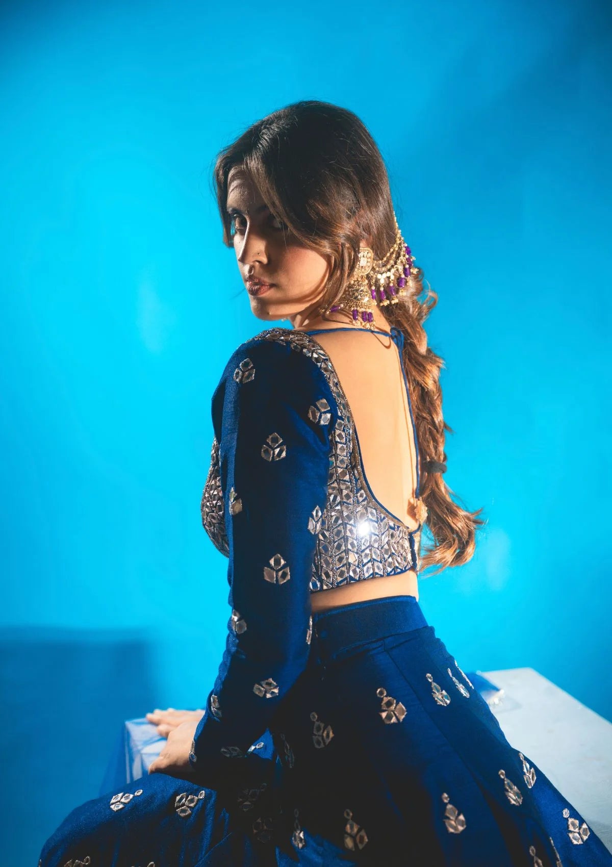 Navy Blue Lehenga Set