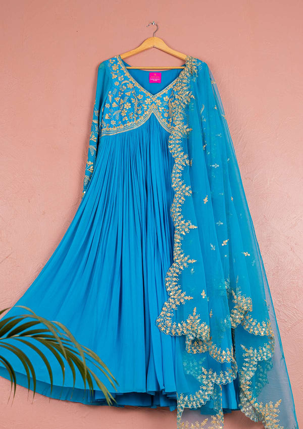 CAPRI BLUE GOTA ANARKALI SET