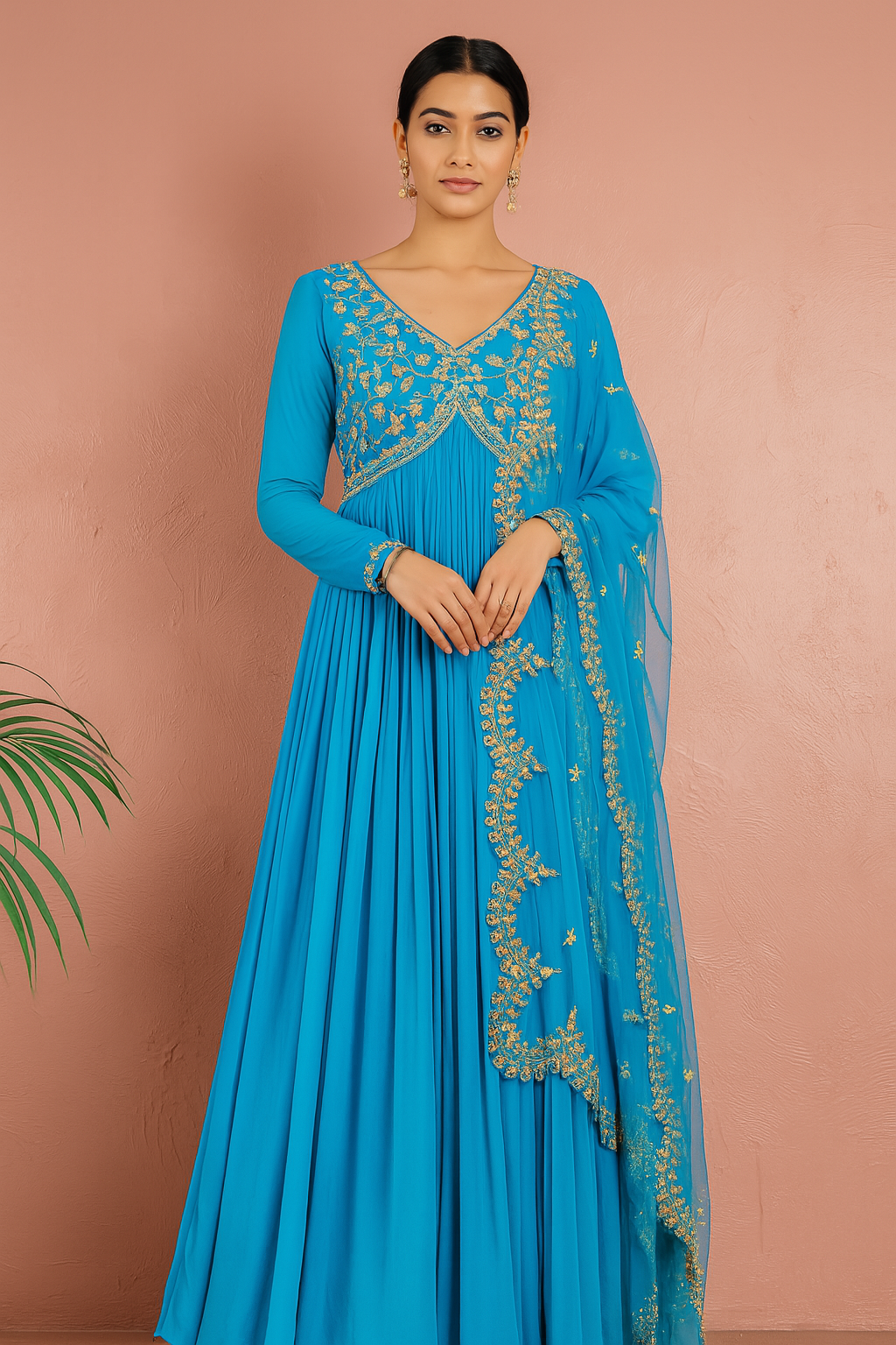 CAPRI BLUE GOTA ANARKALI SET