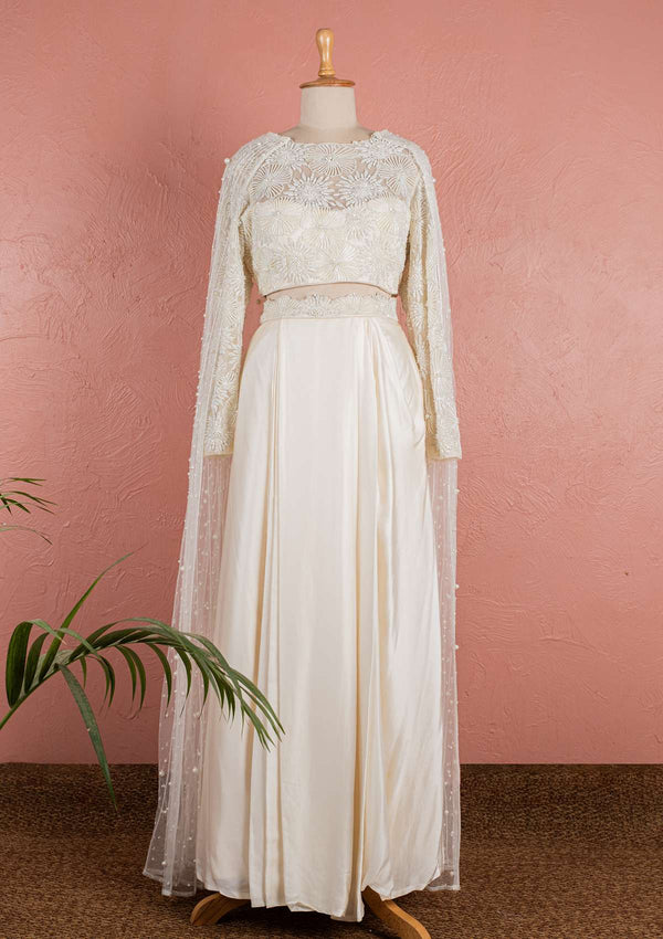 OYSTER BLOOM CAPE SKIRT SET