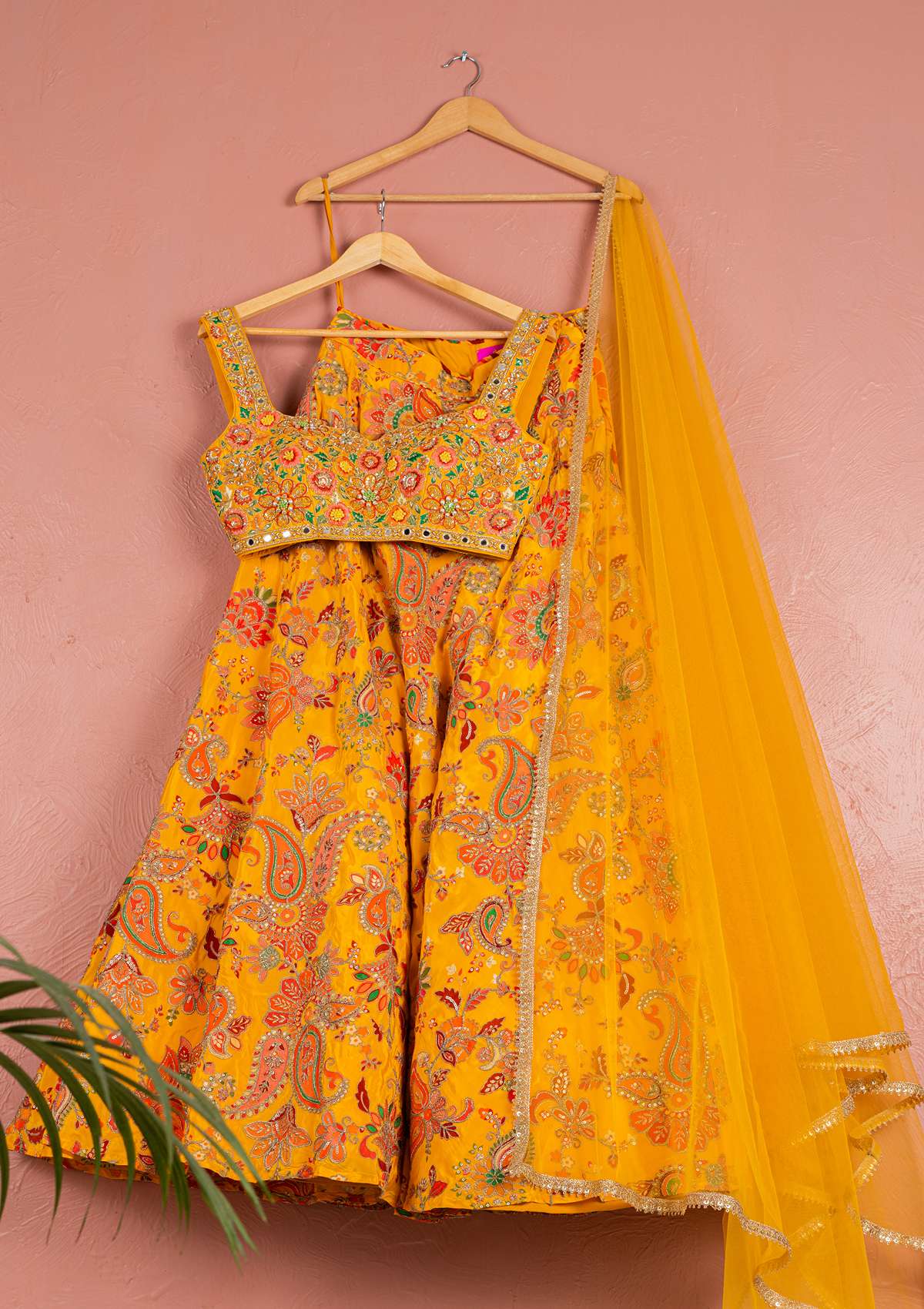 YELLOW BLOOM PRINTED LEHENGA SET