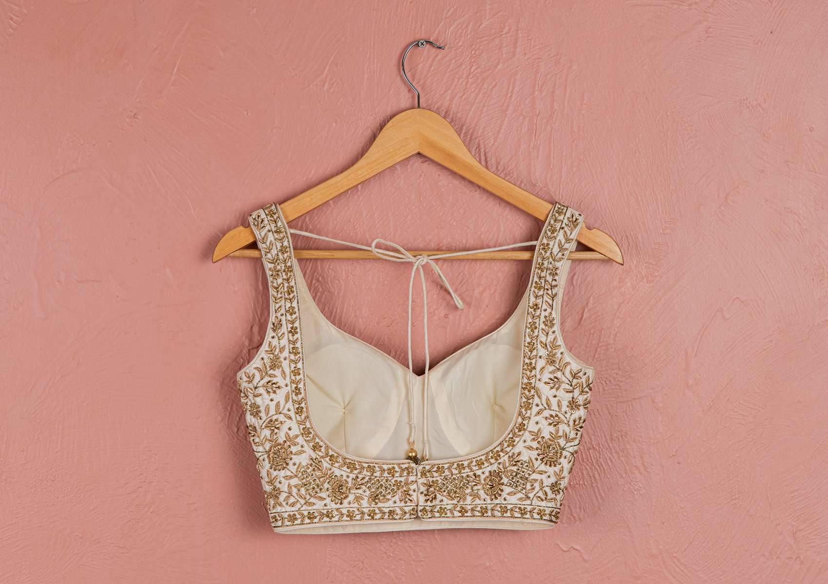 MOONLIGHT & GOLD EMBROIDERED BLOUSE & ORGANZA LEHENGA SET