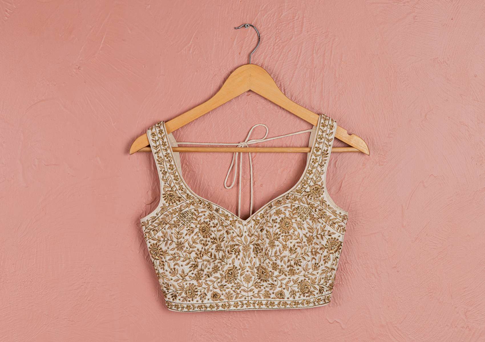 MOONLIGHT & GOLD EMBROIDERED BLOUSE & ORGANZA LEHENGA SET