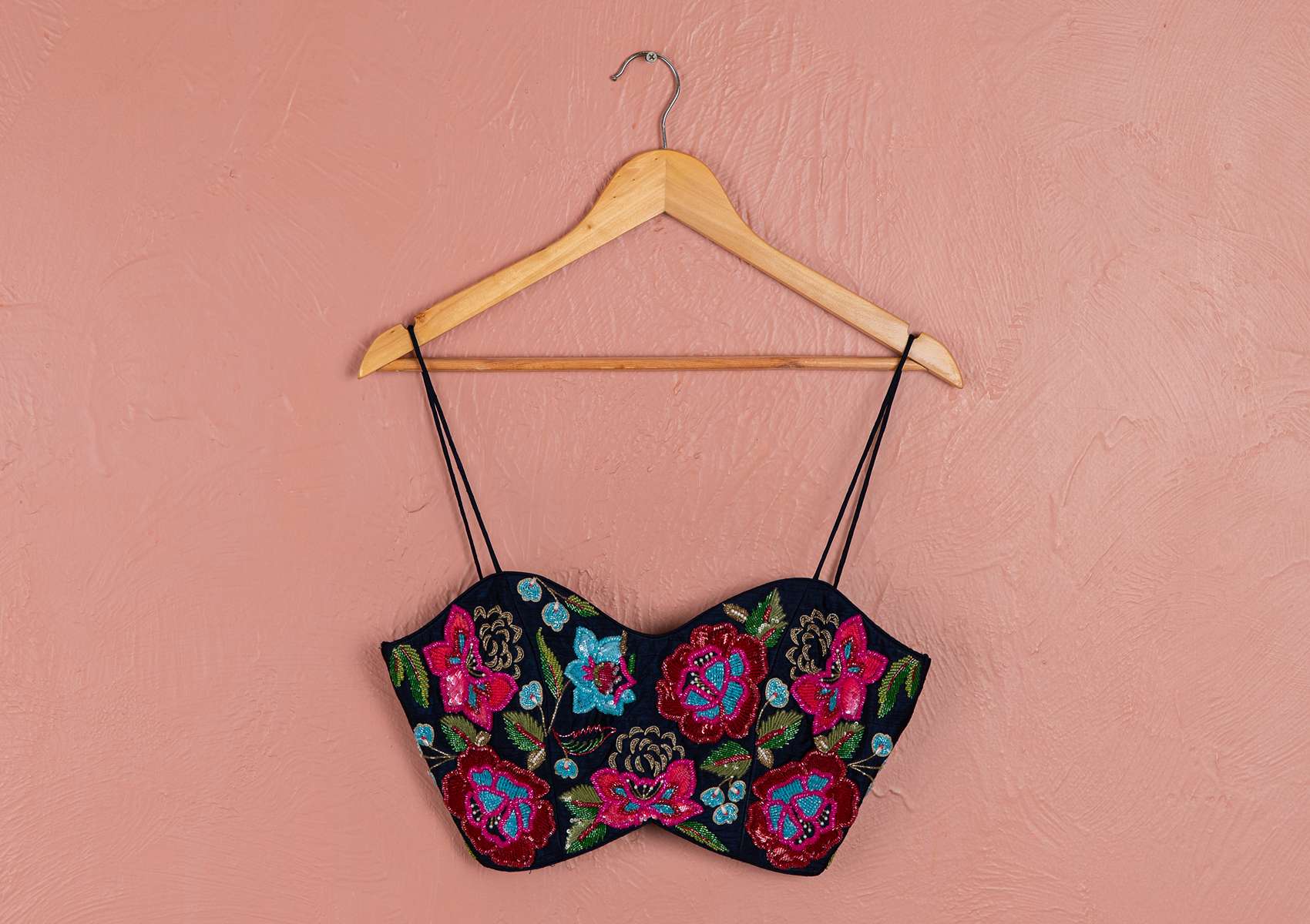 MAROON LEHENGA WITH COLORFUL EMBROIDERED BLOUSE & DUPATTA