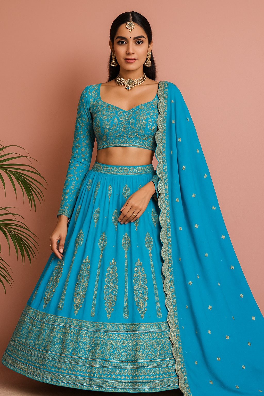 CAPRI BLUE LEHENGA SET