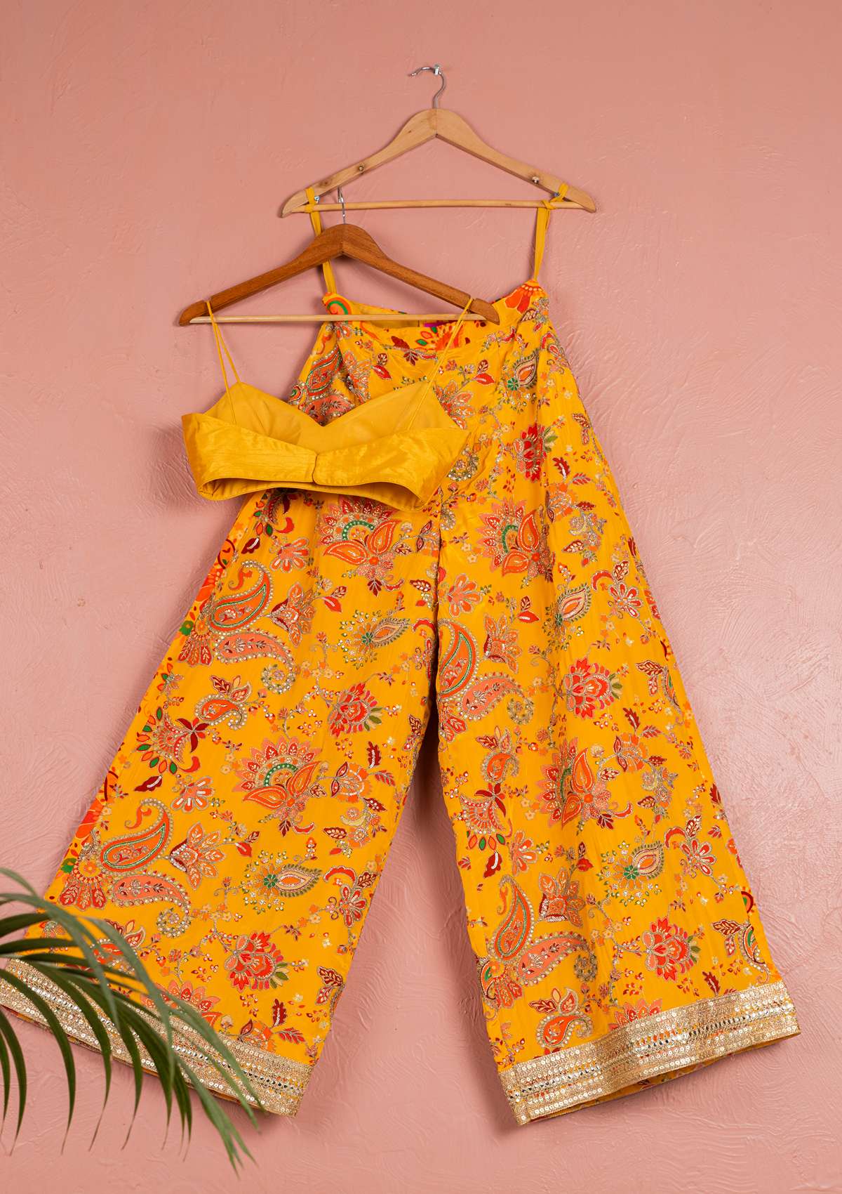 YELLOW BLOOM PRINTED CAPE  SET
