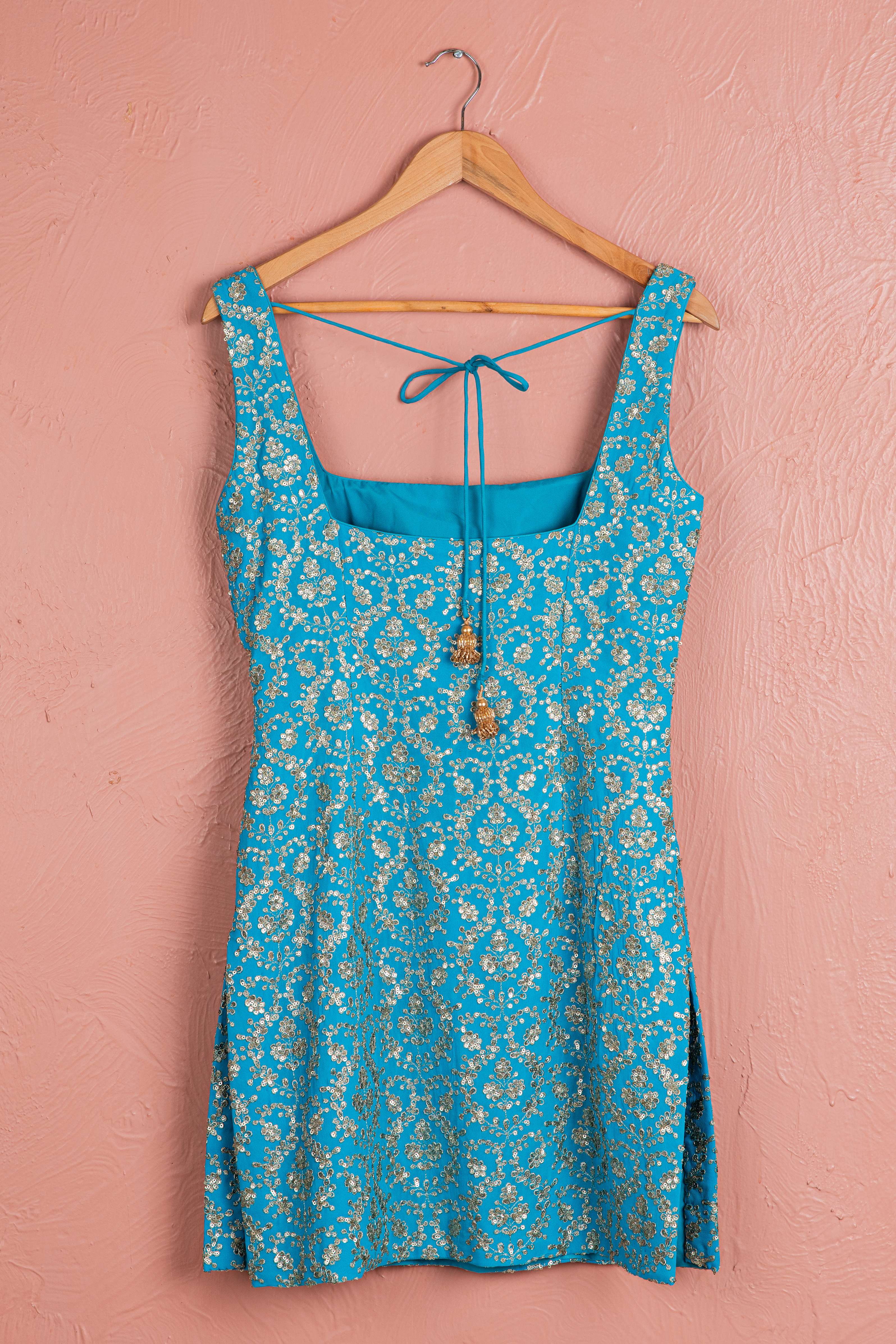 CAPRI BLUE SEQUIN SHARARA SET