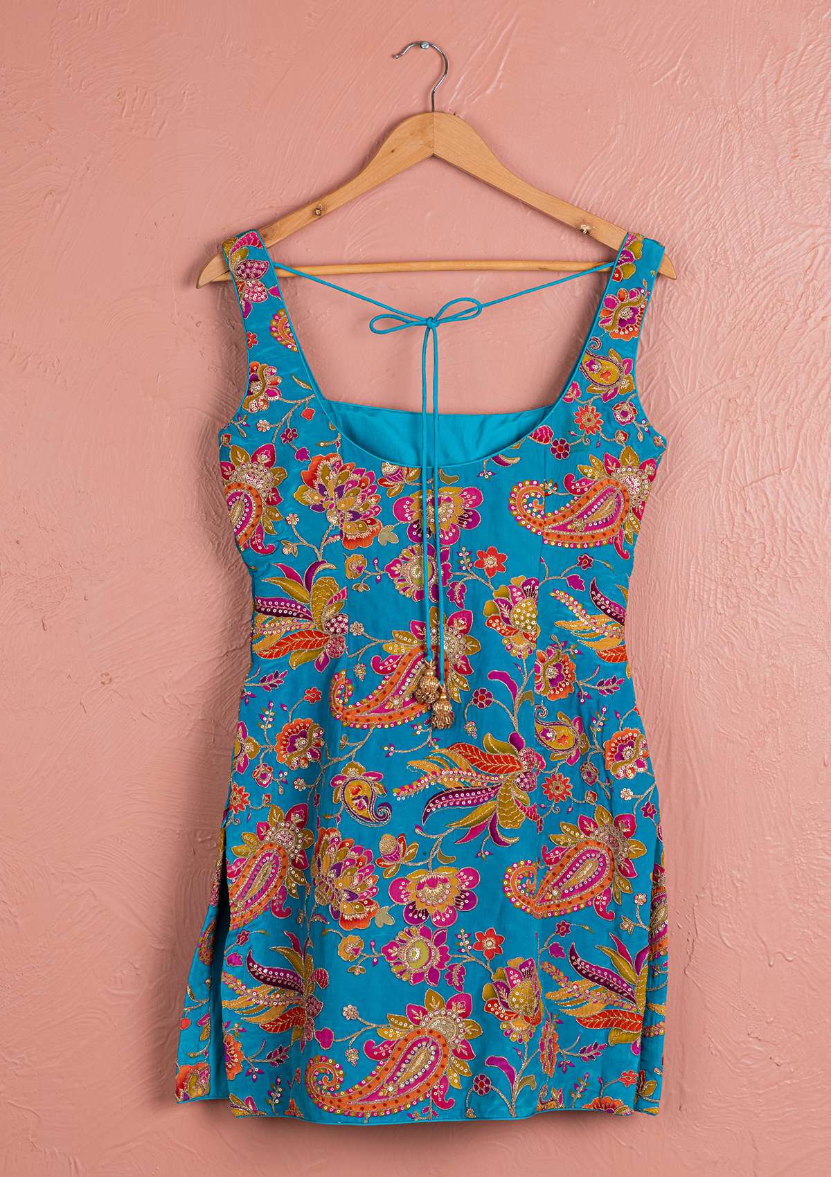 CERULEAN BLUE FLORAL BLOOM SHARARA SET