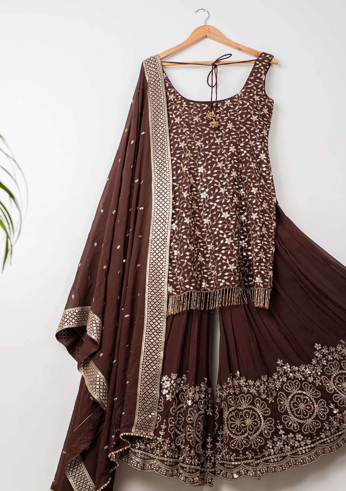 ESPRESSO ELEGANCE SHARARA SET