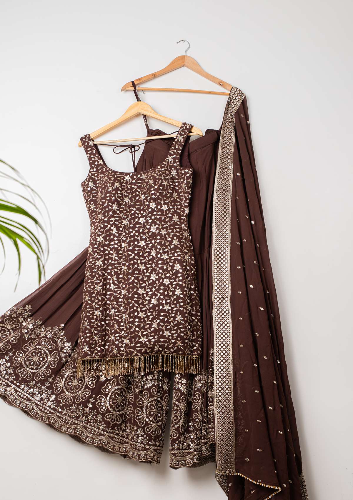 ESPRESSO ELEGANCE SHARARA SET