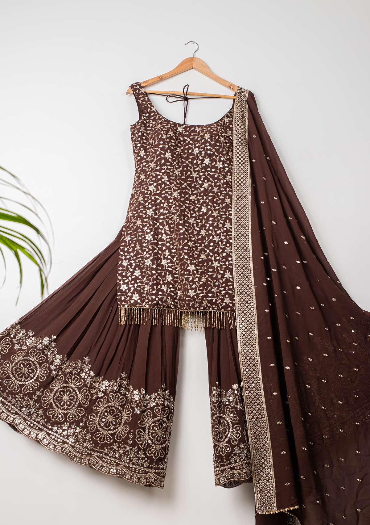 ESPRESSO ELEGANCE SHARARA SET