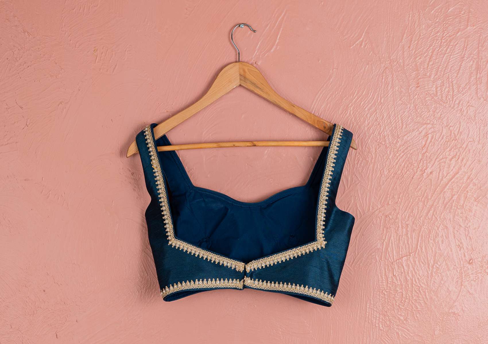 BAHAMA BLUE SHARARA WITH BLOUSE & FLORAL ORGANZA JACKET SET