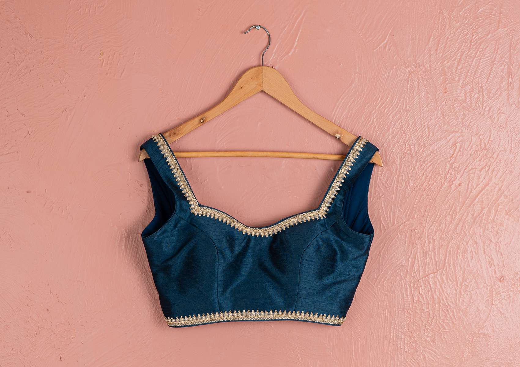 BAHAMA BLUE SHARARA WITH BLOUSE & FLORAL ORGANZA JACKET SET