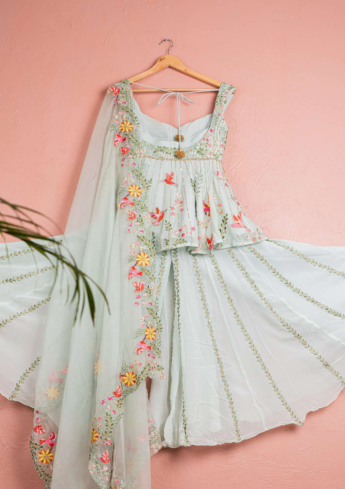 MINT GREEN HUMMING BIRD SHARARA SET