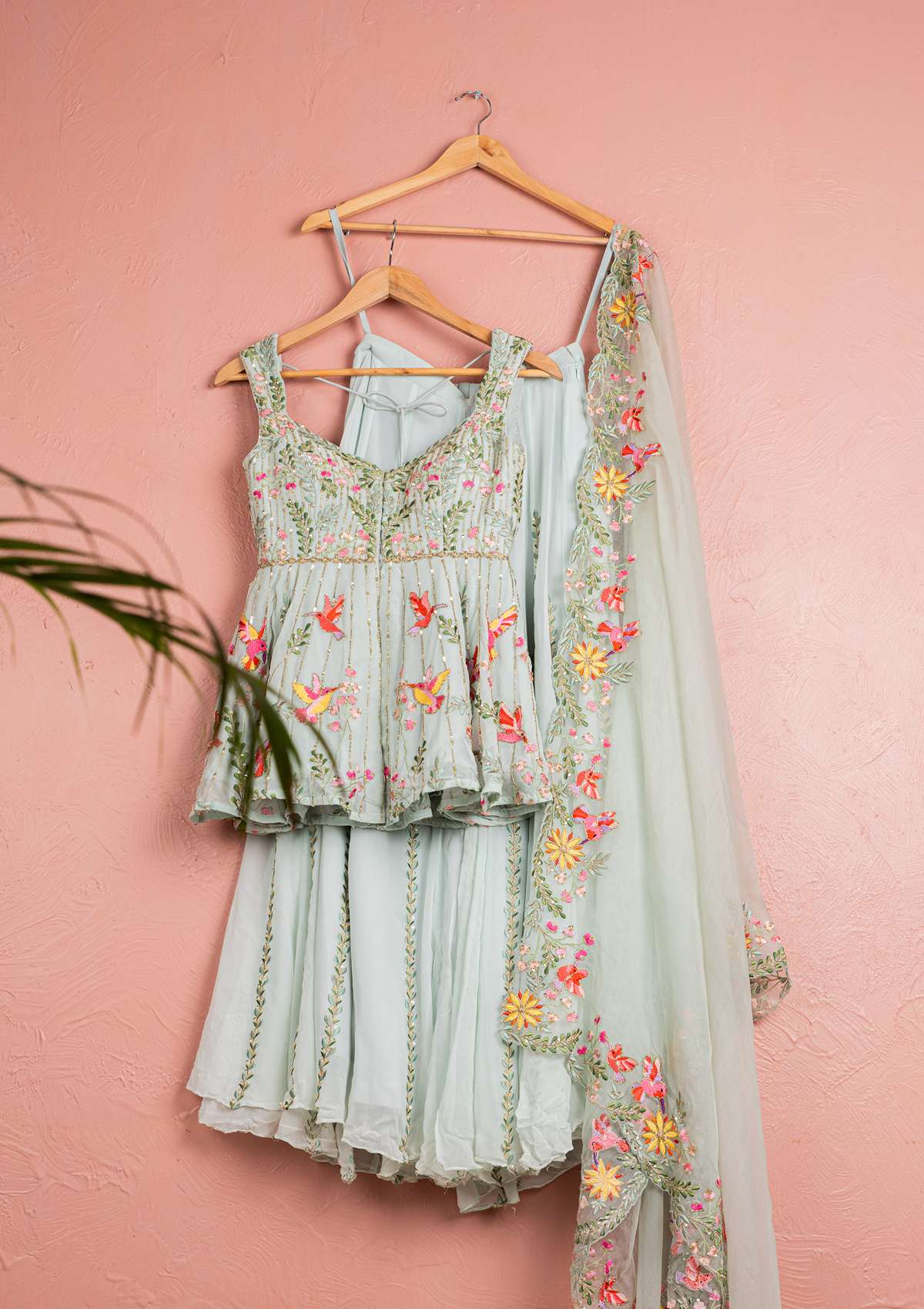 MINT GREEN HUMMING BIRD SHARARA SET