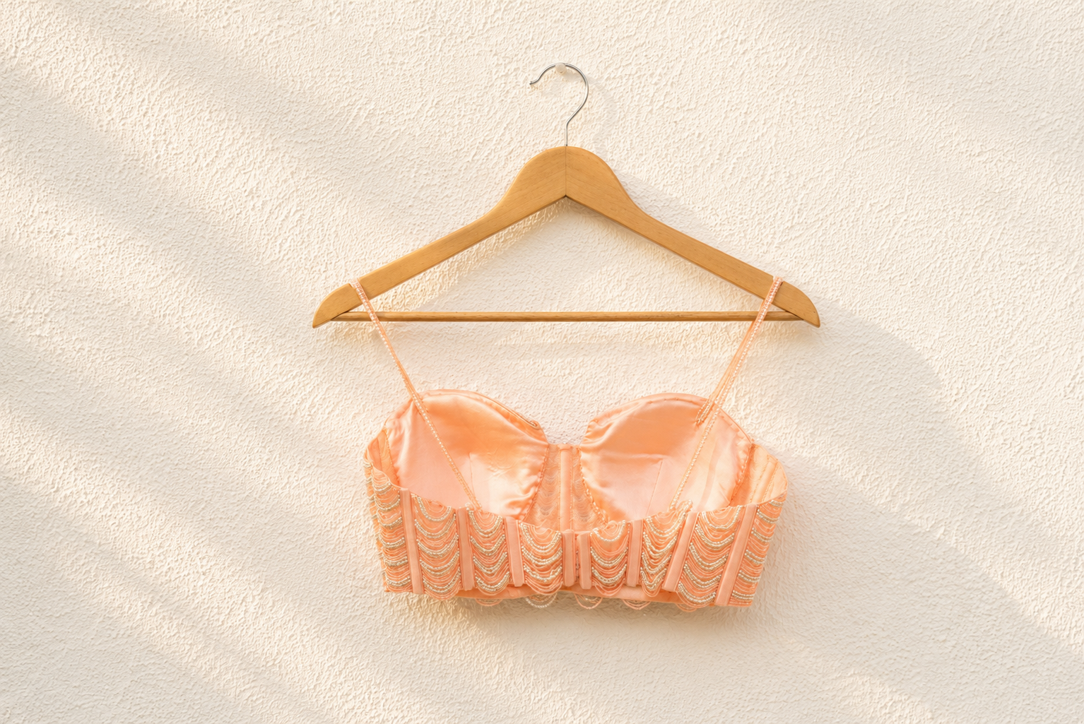 PEACH PEARL AND CUTDANA BLOUSE WITH GOERGETTE SHARARA