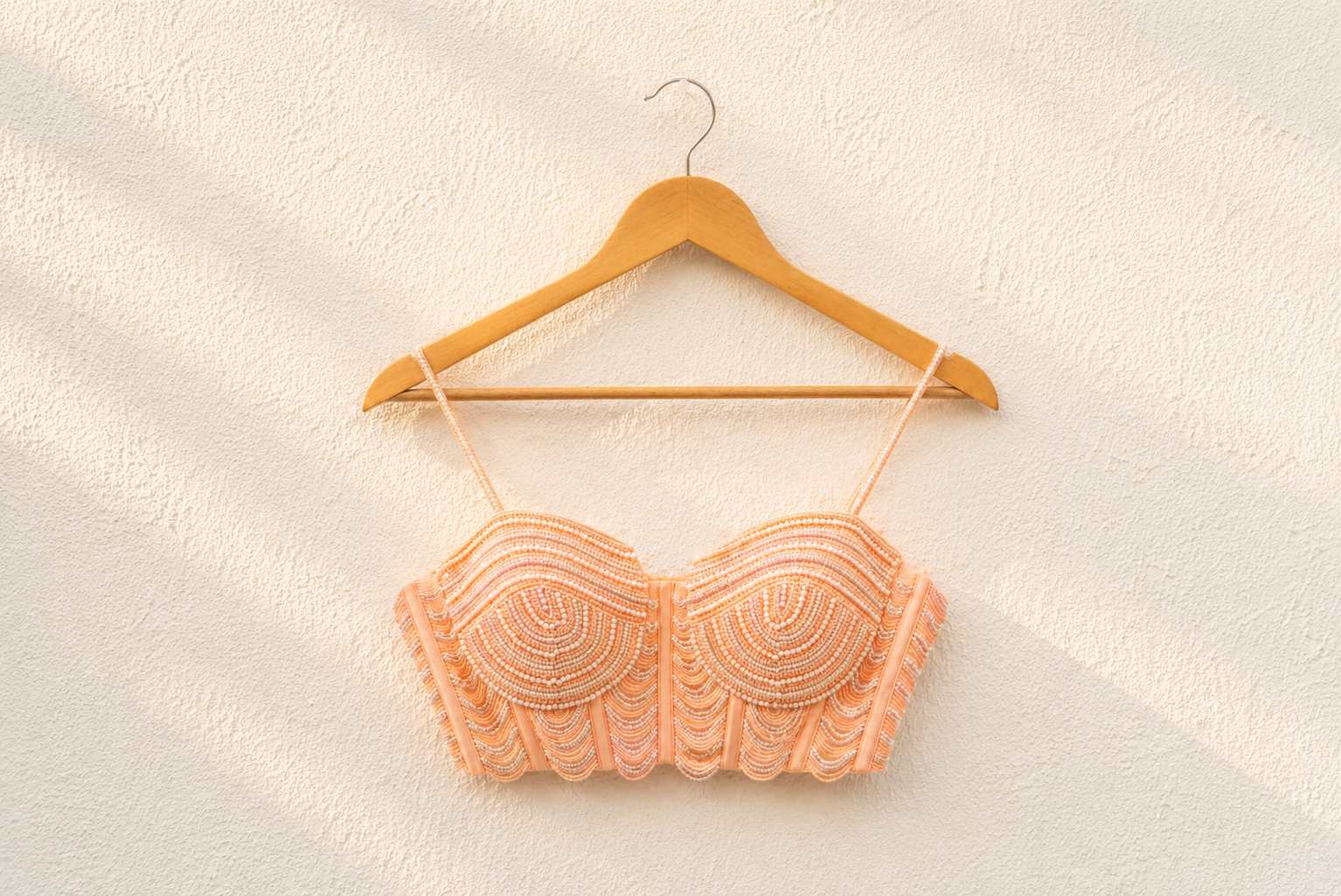 PEACH PEARL AND CUTDANA BLOUSE WITH GOERGETTE SHARARA