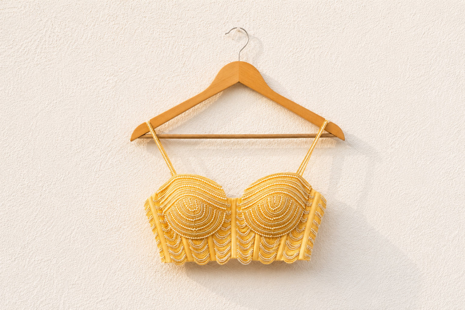 HONEY YELLOW PEARL AND CUTDANA BLOUSE WITH GOERGETTE SHARARA